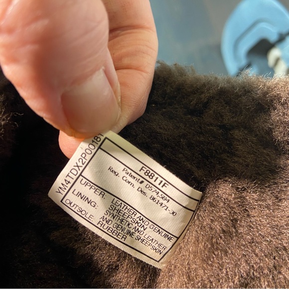 UGG Men’s Leather Shearling Work Boots – Brown – Size 11 - Picture 9 of 11